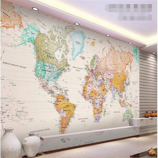 Avikalp Exclusive AWZ0181 3d Mural Room Elegant Light Colour Version World Map HD 3D Wallpaper