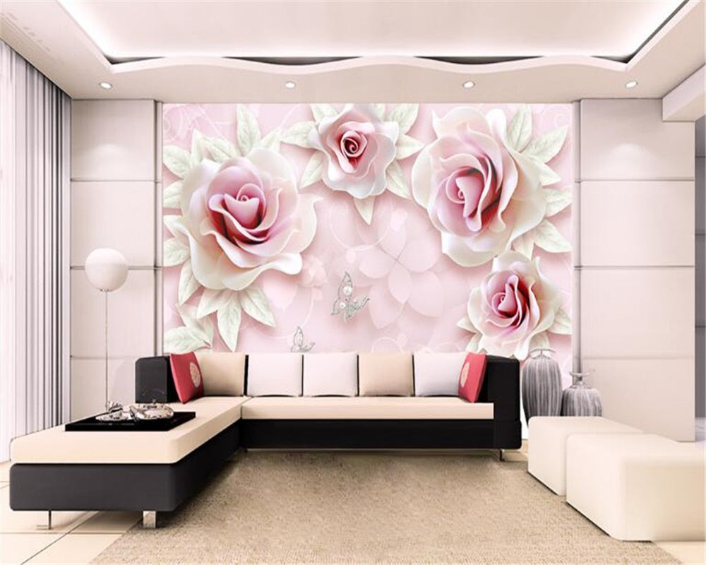 Avikalp Exclusive AWZ0196 Decoration 3d Rose Tv Background HD 3D Wallpaper