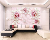 Avikalp Exclusive AWZ0196 Decoration 3d Rose Tv Background HD 3D Wallpaper