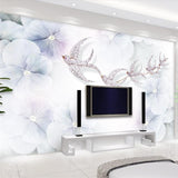 Avikalp Exclusive AWZ0204 Light Luxury Lavender Bird Tricolor Mural HD 3D Wallpaper