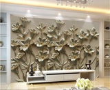 Avikalp Exclusive AWZ0218 3D wallpaper mural 3D floral background wall gold decorative HD 3D Wallpaper