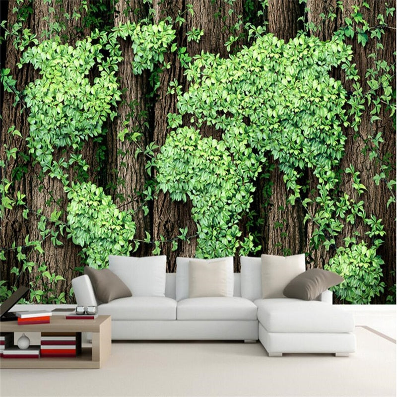 Avikalp Exclusive AWZ0239 3D Wallpaper Mural Sticker Creative World Map Vine 3D Living Room Sofa TV Background HD 3D Wallpaper
