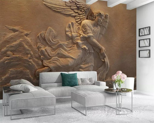 Avikalp Exclusive AWZ0275 3d Wallpaper 3d Mural European 3d Relief Figure Mythical Angel Background HD 3D Wallpaper