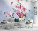 Avikalp Exclusive AWZ0312 3D Wallpaper Vintage Rose Parrot Tv Background Room Bedroom Mural HD 3D Wallpaper