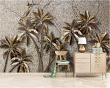 Avikalp Exclusive AWZ0319 3D Wallpaper Modern Fashion Personality Marbled Golden Coconut Tree HD 3D Wallpaper