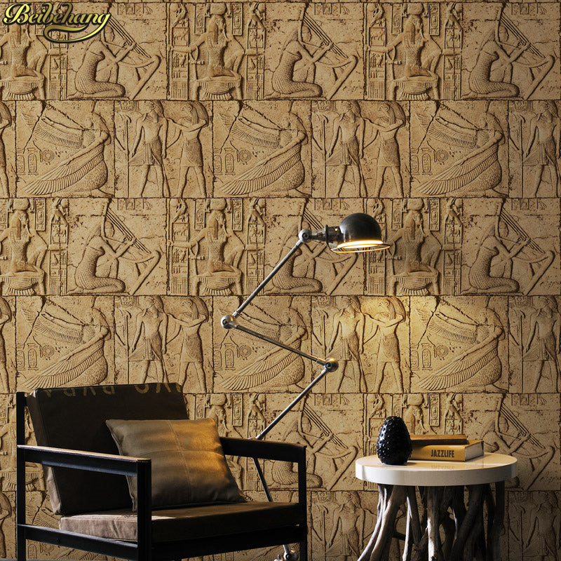 Avikalp Exclusive AWZ0349 High Quality 3D Wallpaper Egypt Ancient Wall Murals Classical Sculpture Vintage HD 3D Wallpaper