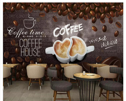 Avikalp Exclusive AWZ0350 3D Wallpaper Cafe Coffee Restaurant HD 3D Wallpaper
