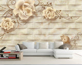 Avikalp Exclusive AWZ0352 3D Wallpaper European Art Marble Relief Flower Murals Living Room Bedroom HD 3D Wallpaper