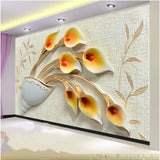 Avikalp Exclusive AWZ0353 3D Wallpaper Horseshoe Tulip Cup Plum Bedroom Tv Wall HD 3D Wallpaper