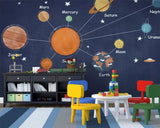 Avikalp Exclusive AWZ0362 Mural 3D Wallpaper Cartoon Hand Drawn Space Planet Universe Children Room Background Wall HD 3D Wallpaper