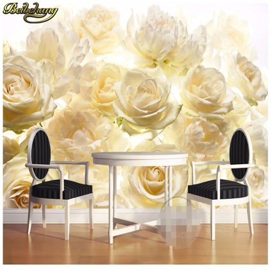 Avikalp Exclusive AWZ0384 3D Wallpaper 3D Mural Decor Backdrop Photographic Yellow Roses Restaurant HD 3D Wallpaper