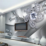 Avikalp Exclusive AWZ0388 3D Wallpaper Modern Silver Diamond Luxury HD 3D Wallpaper