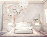 Avikalp Exclusive AWZ0393 3D Wallpaper Beautiful Pink Ribbon Crystal Ball 3D Jewelry HD 3D Wallpaper