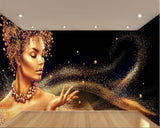 Avikalp Exclusive AWZ0396 3D Wallpaper Fashion Art Gold Powder Beauty HD 3D Wallpaper