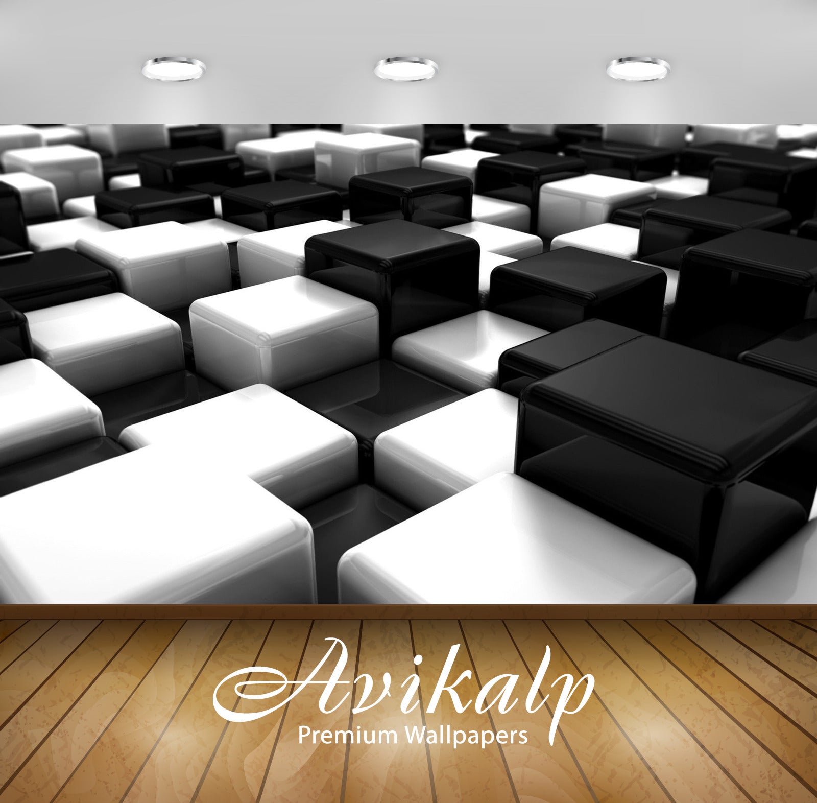 Avikalp Exclusive Blocks AWI1057 HD Wallpapers for Living room, Hall, Kids Room, Kitchen, TV Backgro