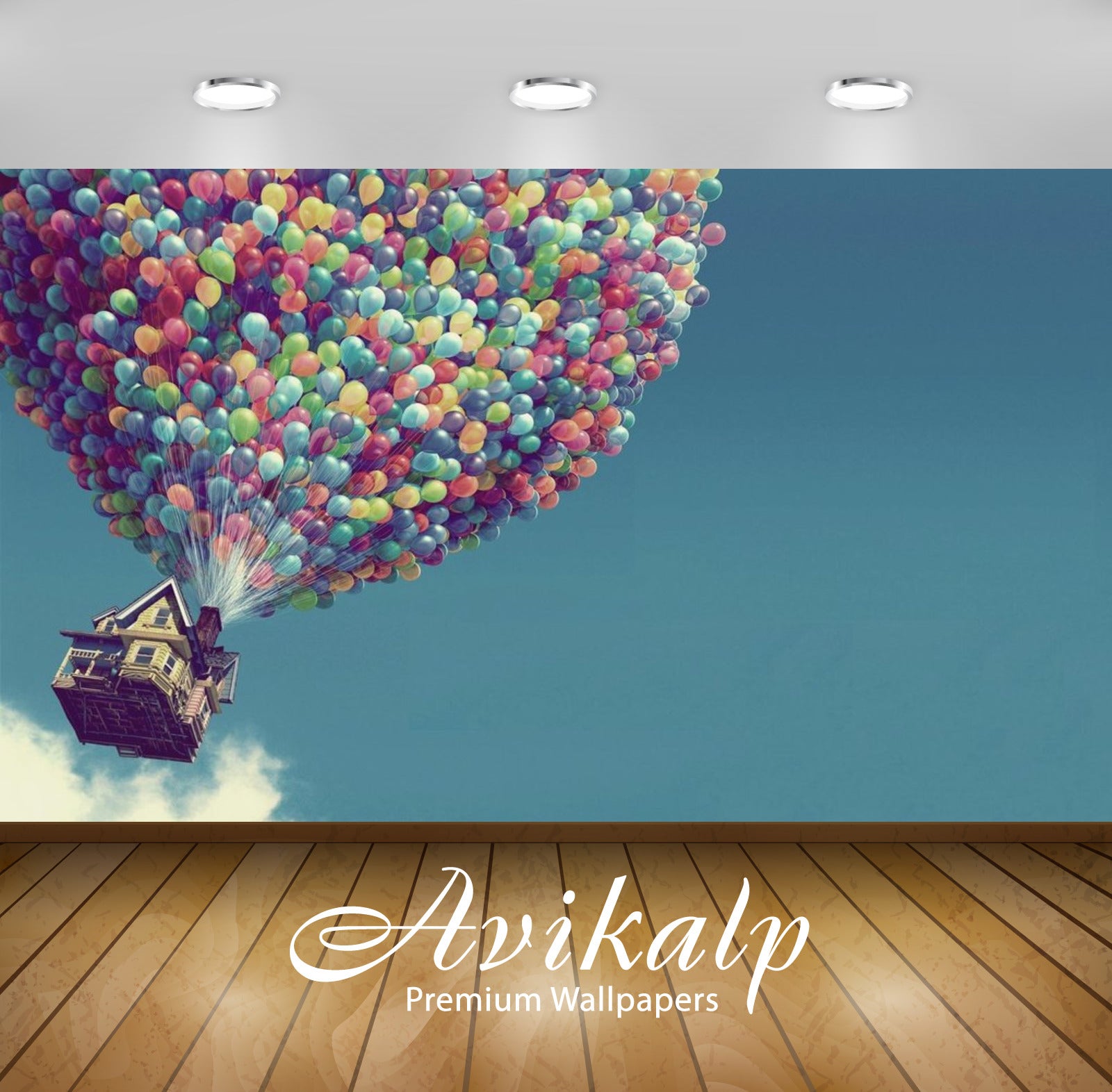Avikalp Exclusive Air Baloon House AWI1062 HD Wallpapers for Living room, Hall, Kids Room, Kitchen,