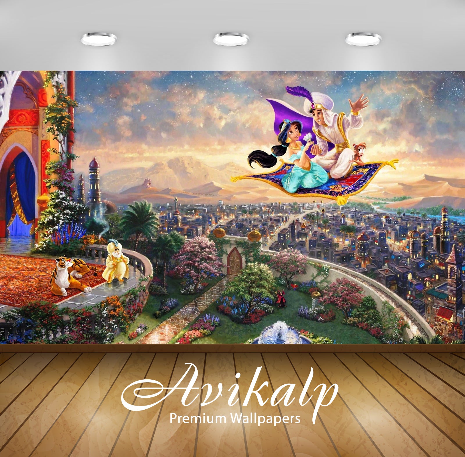 Avikalp Exclusive Aladdin AWI1063 HD Wallpapers for Living room, Hall, Kids Room, Kitchen, TV Backgr