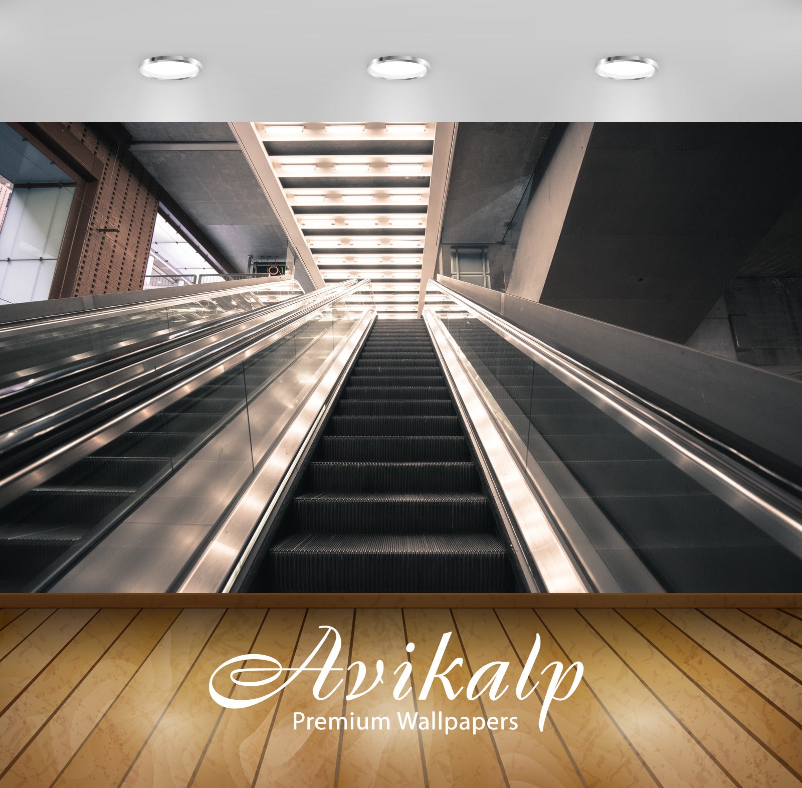 Avikalp Exclusive Premium escalator HD Wallpapers for Living room, Hall, Kids Room, Kitchen, TV Back