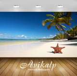 Avikalp Exclusive Beach Star Fish AWI1078 HD Wallpapers for Living room, Hall, Kids Room, Kitchen, T