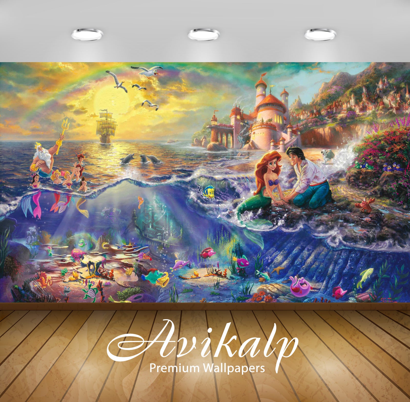 Avikalp Exclusive Little Mermaid AWI1153 HD Wallpapers for Living room, Hall, Kids Room, Kitchen, TV