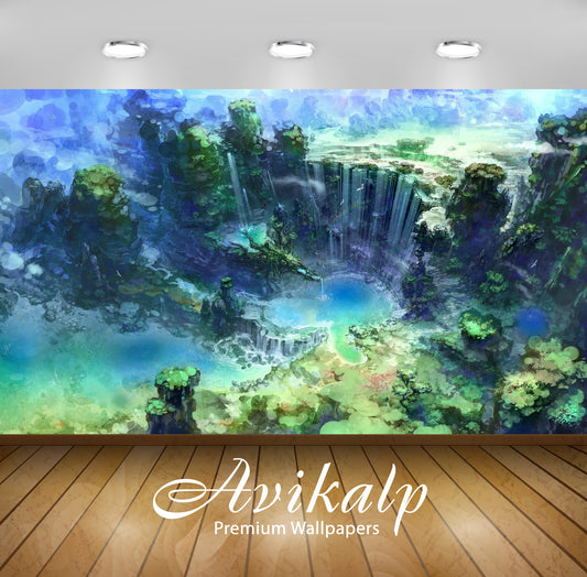 Avikalp Exclusive Scenery Painting AWI1195 HD Wallpapers for Living room, Hall, Kids Room, Kitchen,