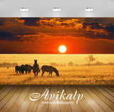 Avikalp Exclusive Scenery Sunset Zebra AWI1198 HD Wallpapers for Living room, Hall, Kids Room, Kitch