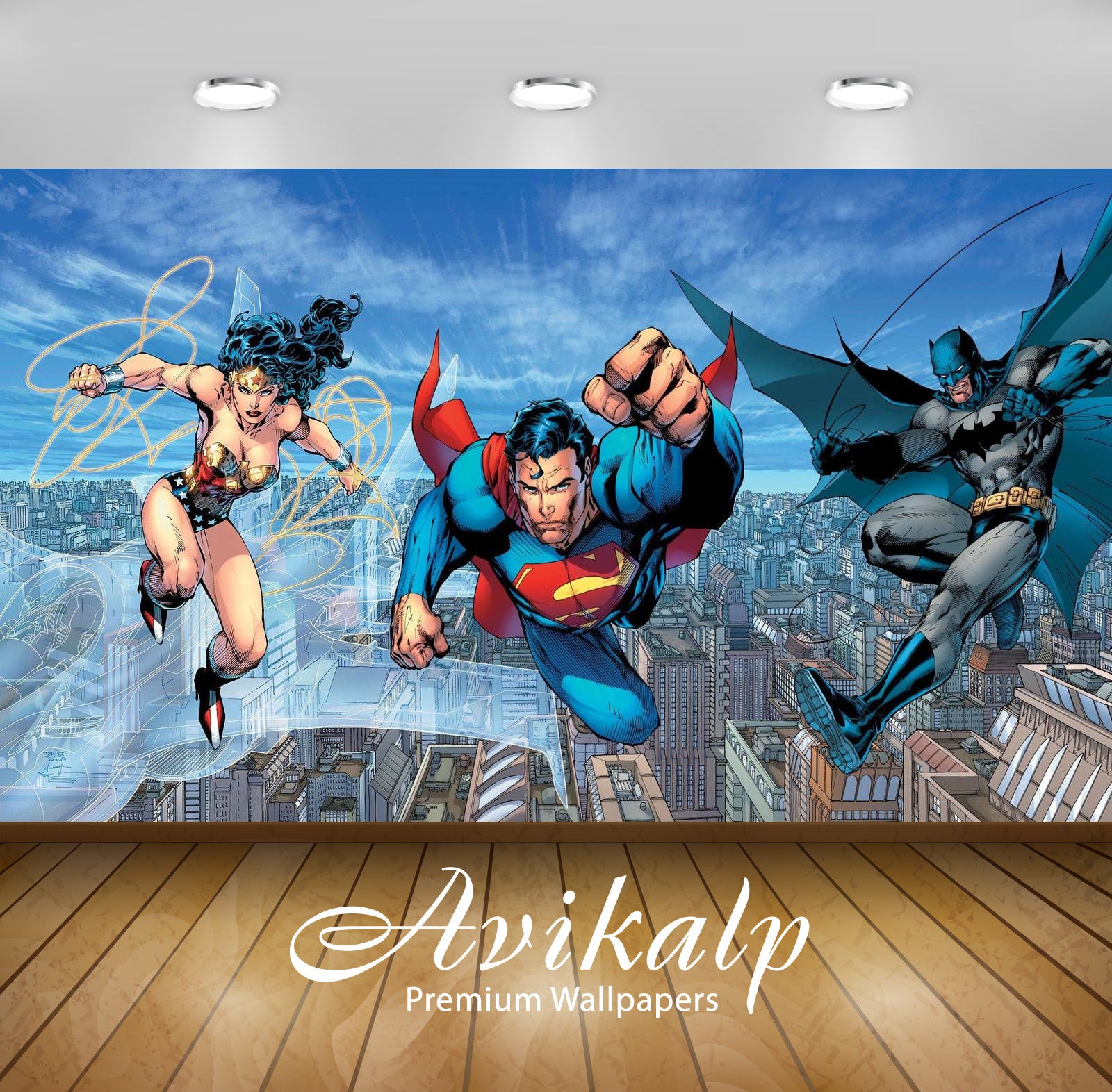 Avikalp Exclusive Superman Batman AWI1225 HD Wallpapers for Living room, Hall, Kids Room, Kitchen, T