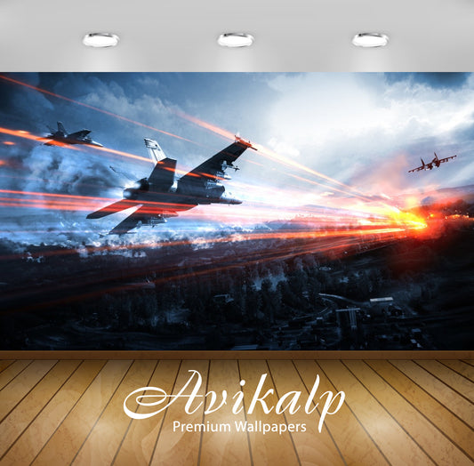 Avikalp Exclusive Take Off With Sunrise AWI1227 HD Wallpapers for Living room, Hall, Kids Room, Kitc