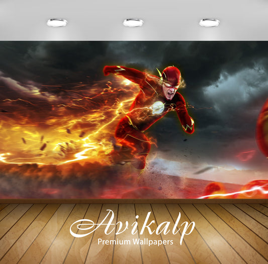 Avikalp Exclusive The Flash AWI1231 HD Wallpapers for Living room, Hall, Kids Room, Kitchen, TV Back