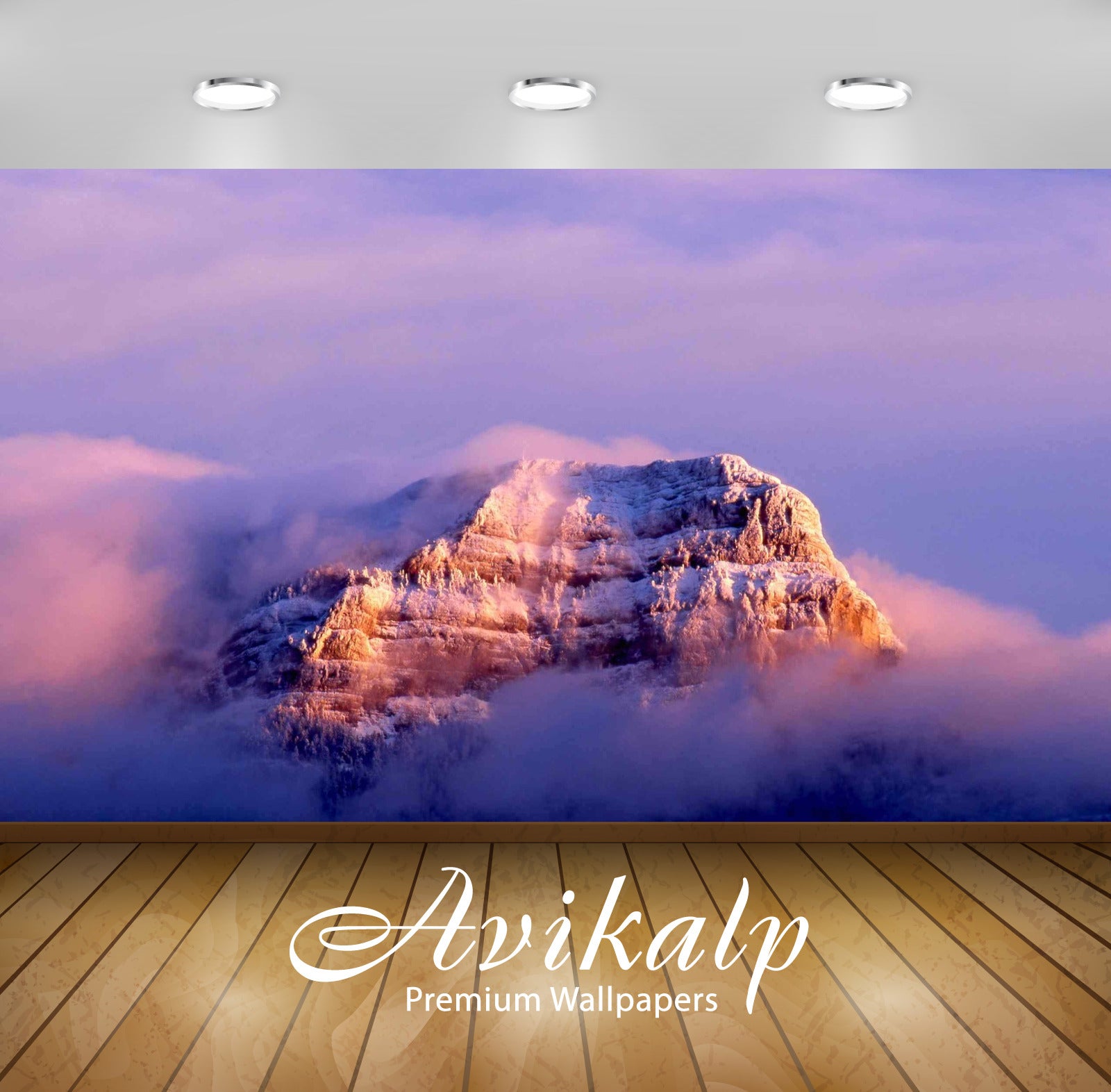 Avikalp Exclusive Awi1264 Cloudy Mountain Full HD Wallpapers for Living room, Hall, Kids Room, Kitch