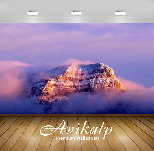 Avikalp Exclusive Awi1264 Cloudy Mountain Full HD Wallpapers for Living room, Hall, Kids Room, Kitch
