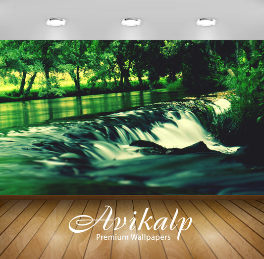 Avikalp Exclusive Awi1270 Waterfall Full HD Wallpapers for Living room, Hall, Kids Room, Kitchen, TV