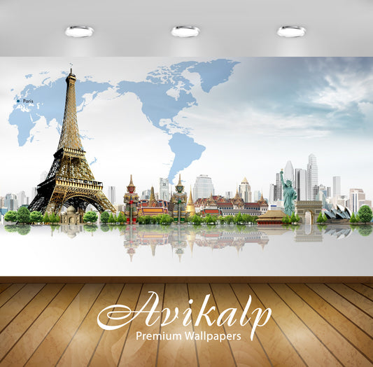 Avikalp Exclusive Awi1272 Paris Full HD Wallpapers for Living room, Hall, Kids Room, Kitchen, TV Bac