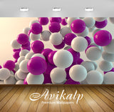 Avikalp Exclusive Awi1281 Purple White Balloons Full HD Wallpapers for Living room, Hall, Kids Room,