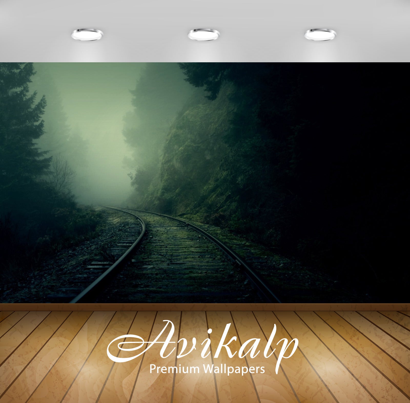 Avikalp Exclusive Awi1285 Railway Track Full HD Wallpapers for Living room, Hall, Kids Room, Kitchen