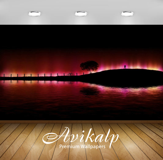 Avikalp Exclusive Awi1295 Bridge Water Lighting Full HD Wallpapers for Living room, Hall, Kids Room,