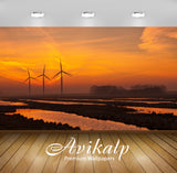 Avikalp Exclusive Awi1304 Sunset Windfarm Full HD Wallpapers for Living room, Hall, Kids Room, Kitch