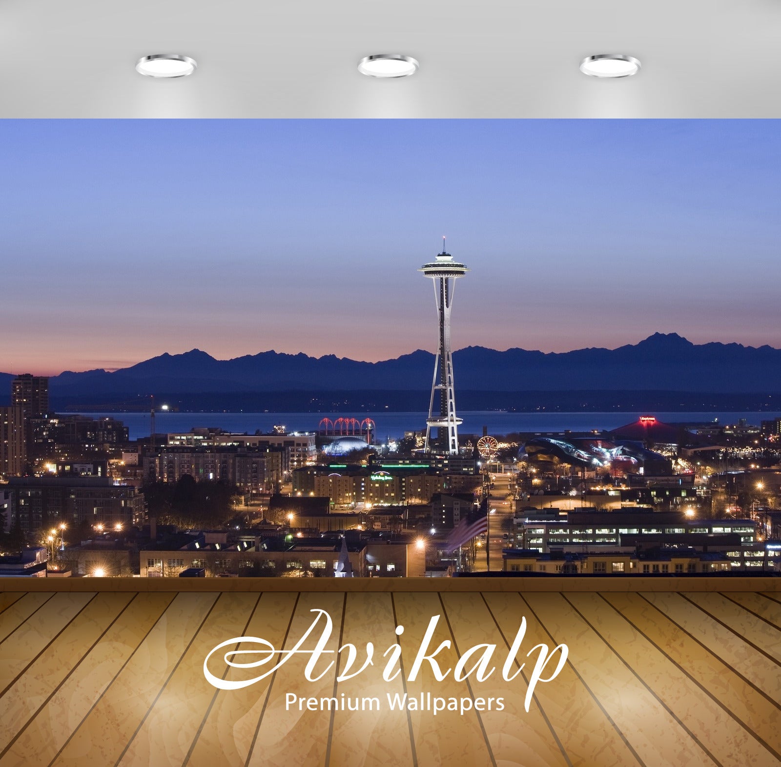 Avikalp Exclusive Awi1317 Space Needle Full HD Wallpapers for Living room, Hall, Kids Room, Kitchen,