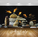 Avikalp Exclusive Awi1327 Aquarium Gold Fish Full HD Wallpapers for Living room, Hall, Kids Room, Ki