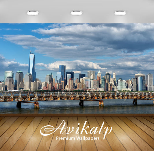 Avikalp Exclusive Awi1352 City New York Buildings Panorama Full HD Wallpapers for Living room, Hall,