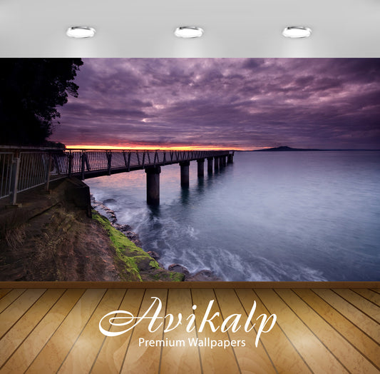Avikalp Exclusive Awi1359 Bridge Sea View Full HD Wallpapers for Living room, Hall, Kids Room, Kitch