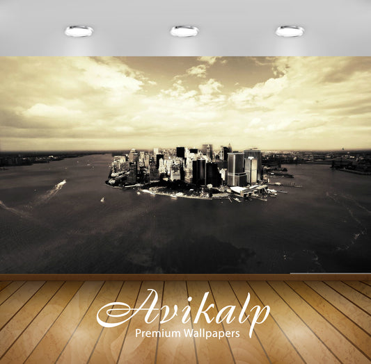 Avikalp Exclusive Awi1365 Manhattan Black White Full HD Wallpapers for Living room, Hall, Kids Room,