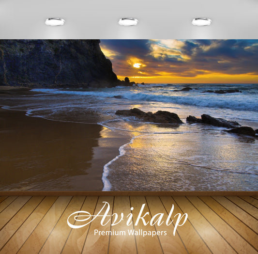 Avikalp Exclusive Awi1369 Amazing Beach Sunset View Full HD Wallpapers for Living room, Hall, Kids R