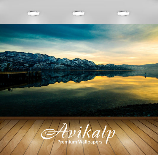 Avikalp Exclusive Awi1373 Mountain Reflection Scenery Full HD Wallpapers for Living room, Hall, Kids