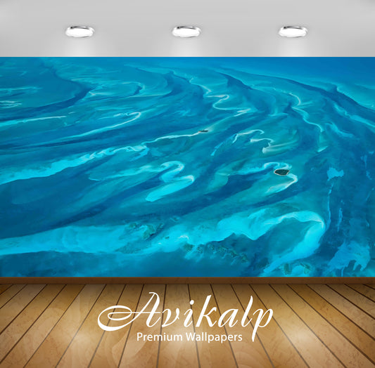 Avikalp Exclusive Awi1392 Water Painting Full HD Wallpapers for Living room, Hall, Kids Room, Kitche