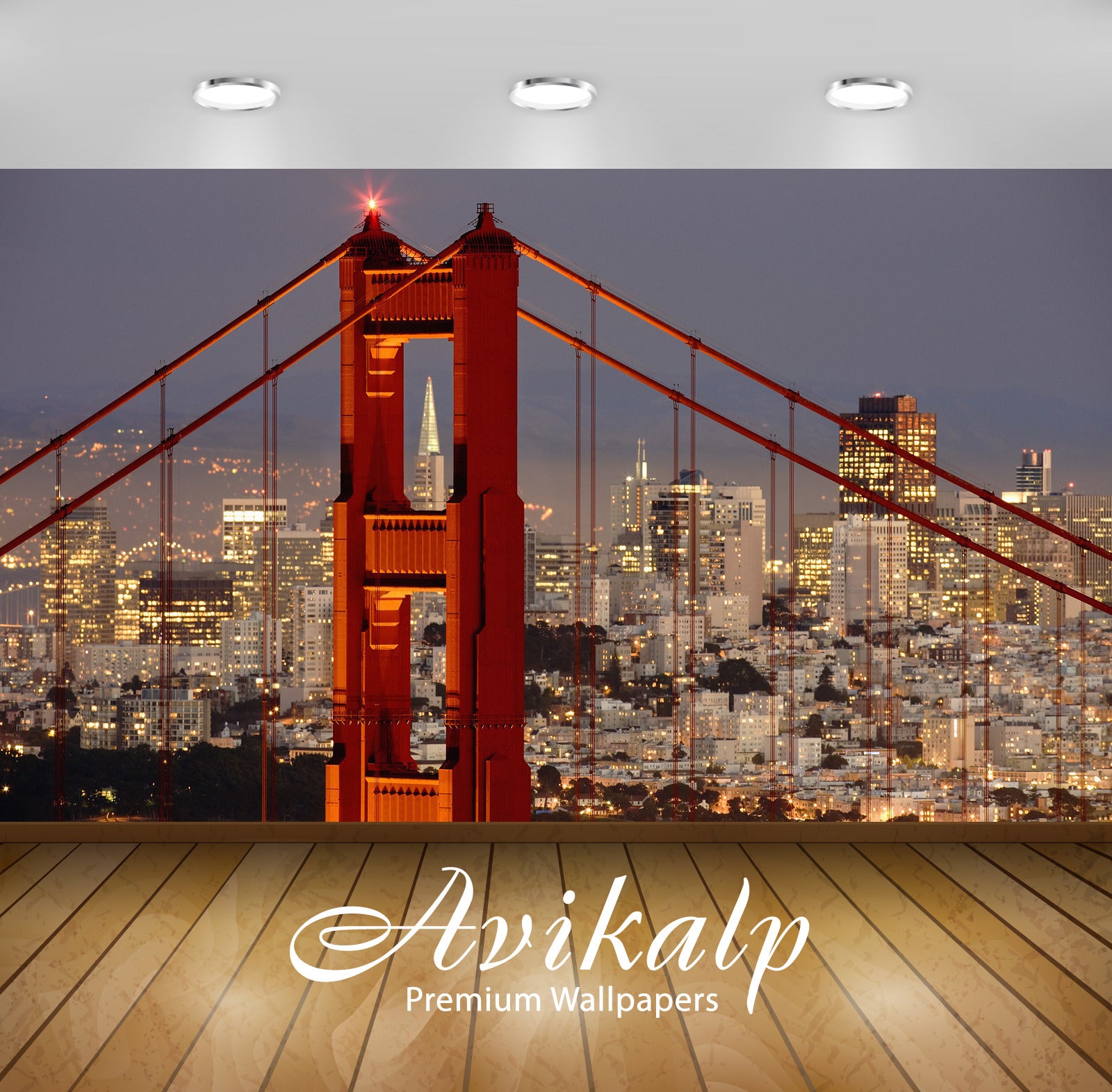 Avikalp Exclusive Awi1426 Golden Gate Bridge Full HD Wallpapers for Living room, Hall, Kids Room, Ki
