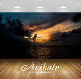 Avikalp Exclusive Awi1438 Beautiful Sunset Ocean Full HD Wallpapers for Living room, Hall, Kids Room