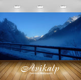 Avikalp Exclusive Awi1441 Snowy Mountain Bridge Full HD Wallpapers for Living room, Hall, Kids Room,