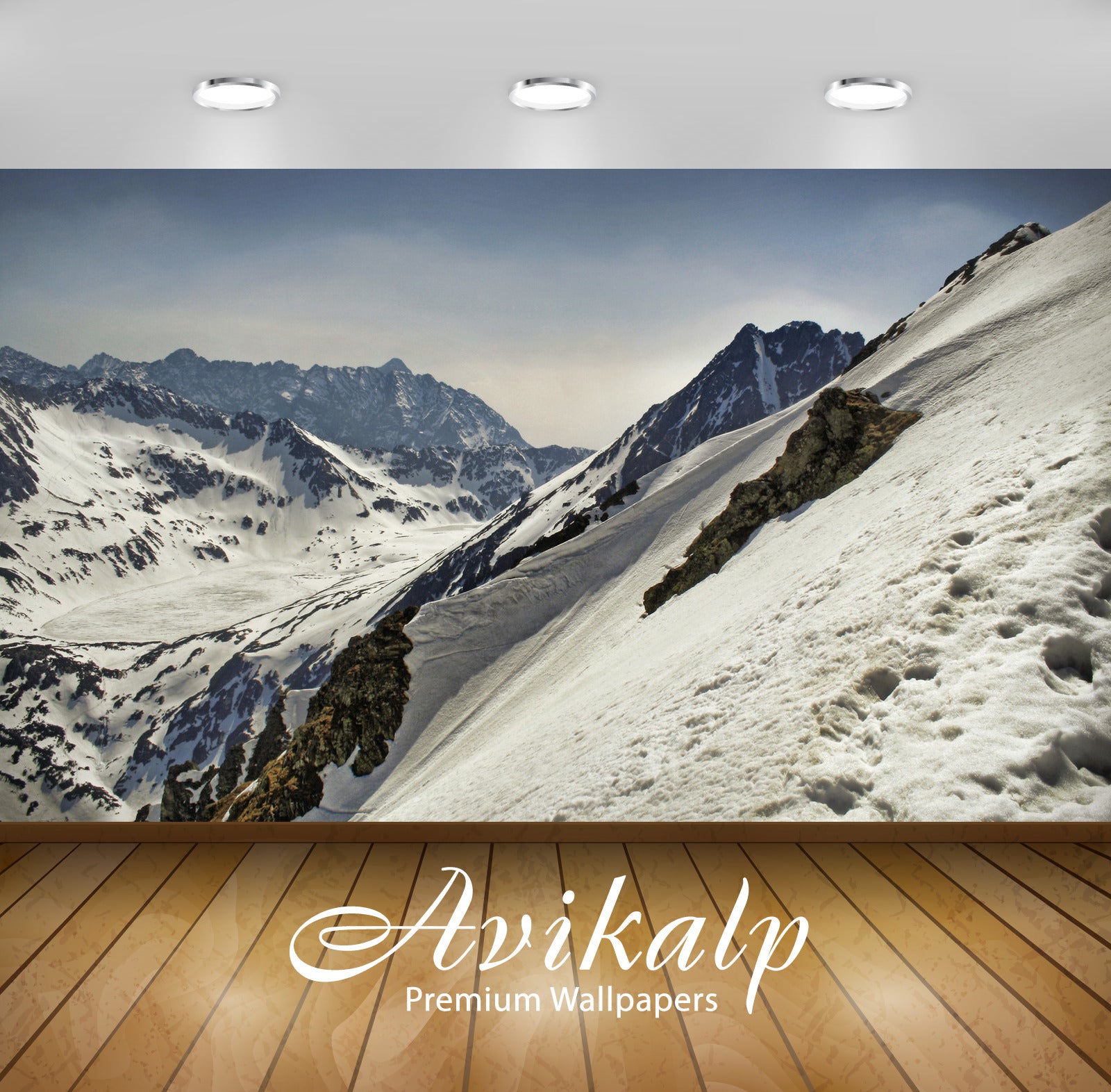 Avikalp Exclusive Awi1451 Snowy Mountain Full HD Wallpapers for Living room, Hall, Kids Room, Kitche