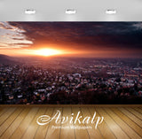 Avikalp Exclusive Awi1503 City Sunset Full HD Wallpapers for Living room, Hall, Kids Room, Kitchen,